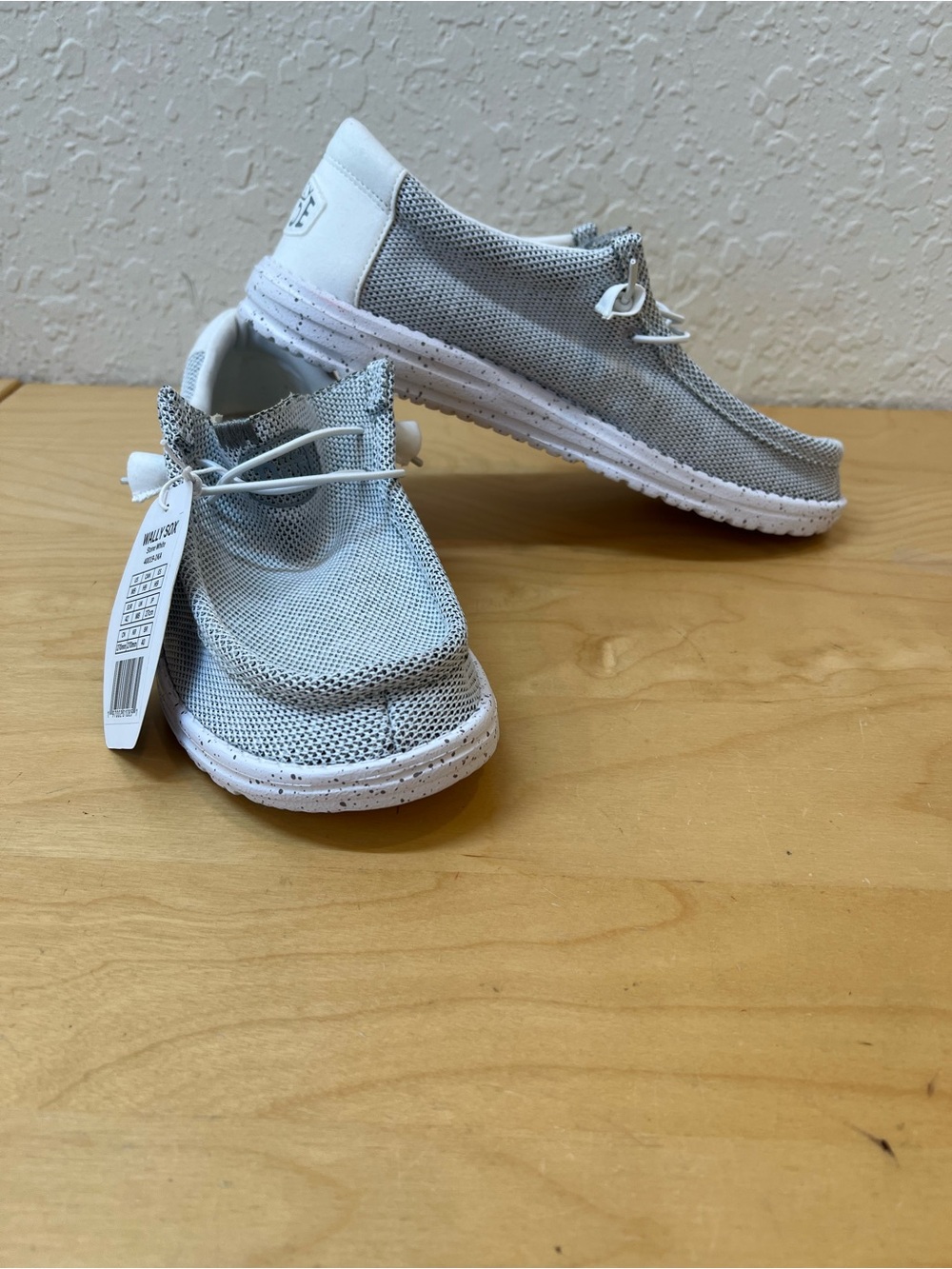 Hey Dude Wally Sox stone white brand new. size US9
